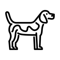 Beagle outline icon. dog breed black line illustration.