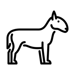 Bull Terrier dog outline icon. dog breed black line illustration.