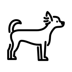 Chihuahua outline icon. dog breed black line illustration.