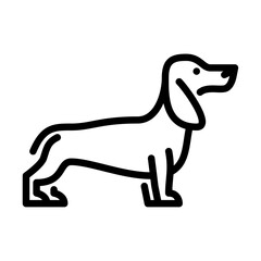 Dachshund outline icon. dog breed black line illustration.