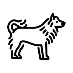 American Eskimo Dog outline icon. dog breed black line illustration.
