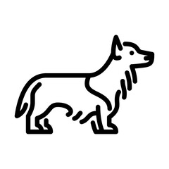 Pembroke Welsh Corgi outline icon. dog breed black line illustration.