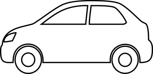 car symbol, line art icon of the automobile in vector format.

