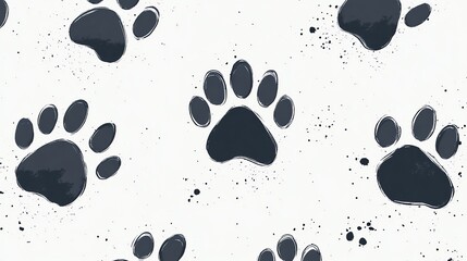 paw print seamless design