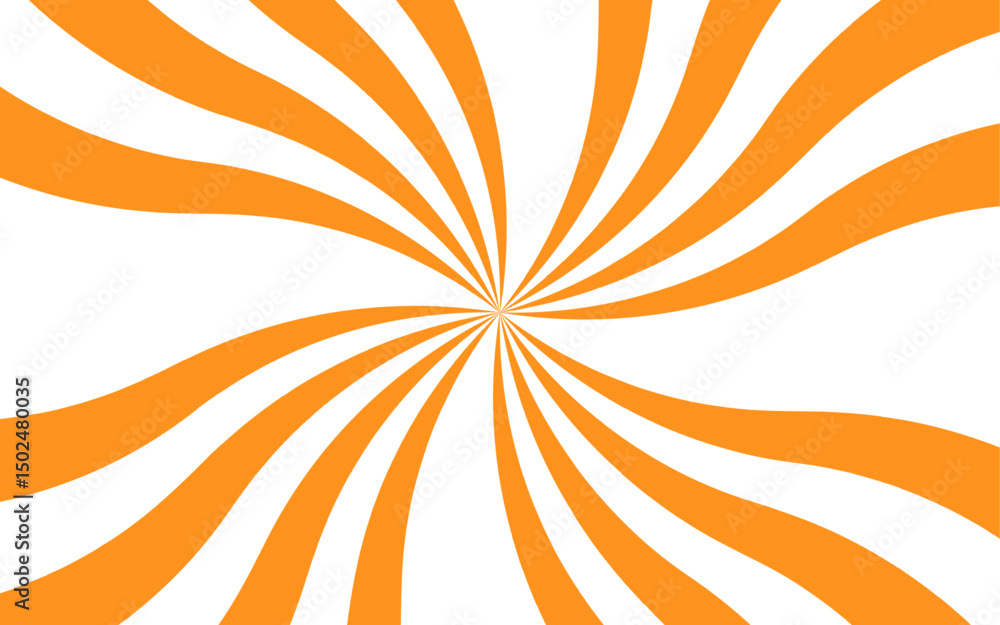 Aufkleber abstract bold dynamic background with radial burst pattern. thick, wavy orange rays spiraling vortex