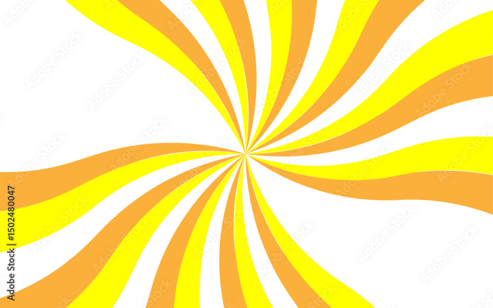 Leinwandbilder abstract bold dynamic background with radial burst pattern. thick, wavy orange rays spiraling vortex