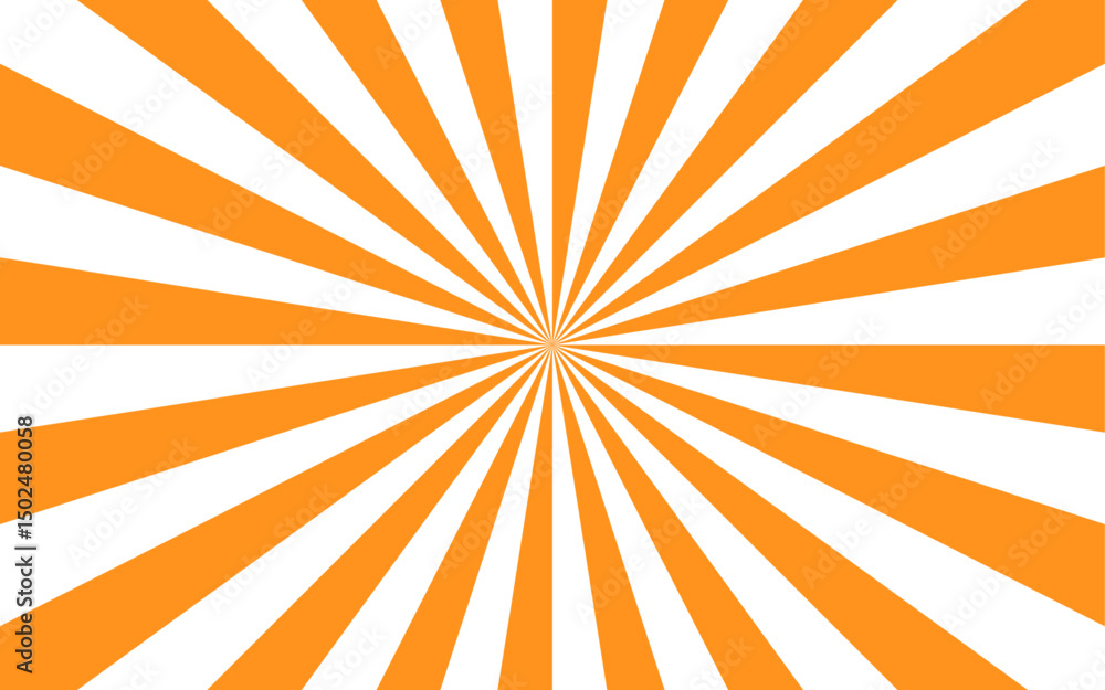 Leinwandbilder abstract bold dynamic background with radial burst pattern. thick, wavy orange rays spiraling vortex