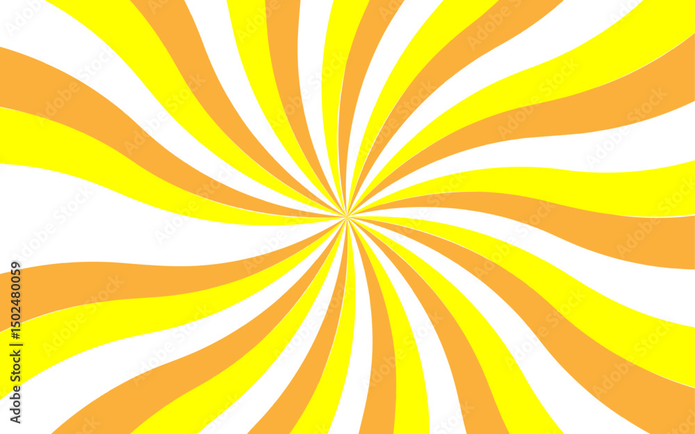 Leinwandbilder Abstract bold dynamic background with radial burst pattern. Thick, wavy orange rays spiraling vortex or starburst effect. Wavy shapes  fluid sense of motion and distortion, with retro and psychedelic 