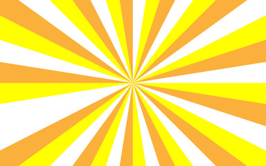 Abstract bold dynamic background with radial burst pattern. Thick, wavy orange rays spiraling vortex or starburst effect. Wavy shapes  fluid sense of motion and distortion, with retro and psychedelic 