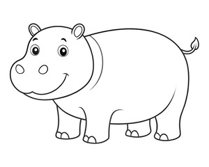 Obraz premium coloring page with hippopotamus