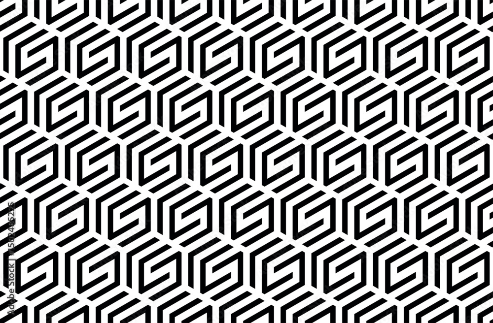 Aufkleber Abstract geometric pattern. A seamless vector background. White and black ornament. Graphic modern pattern. Simple lattice graphic design.