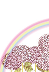 あじさい　梅雨　背景　暑中見舞い