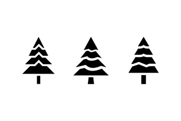 Obraz premium Christmas Trees Pictogram Set.