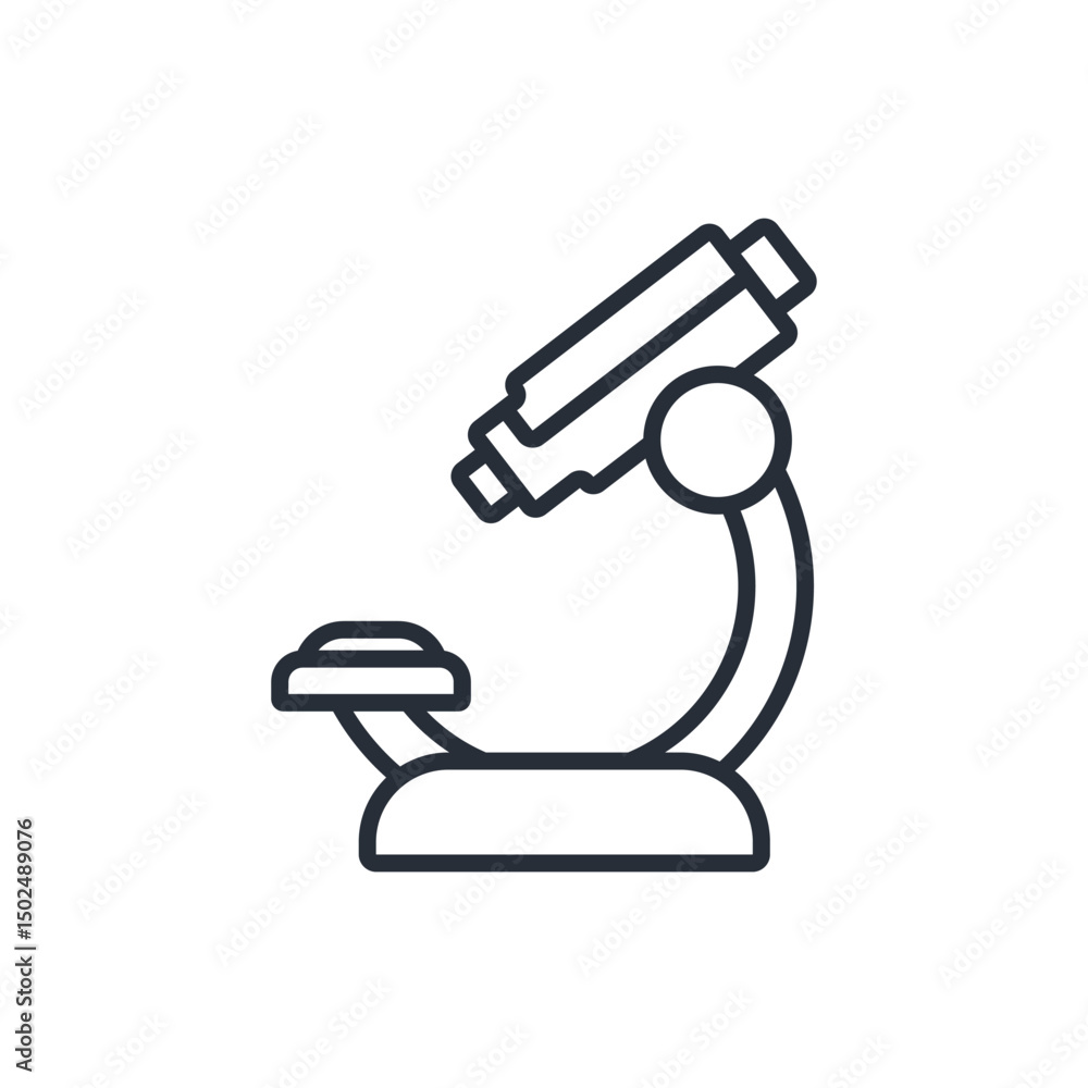 Poster microscope icon. vector.editable stroke.linear style sign for use web design,logo.symbol illustratio