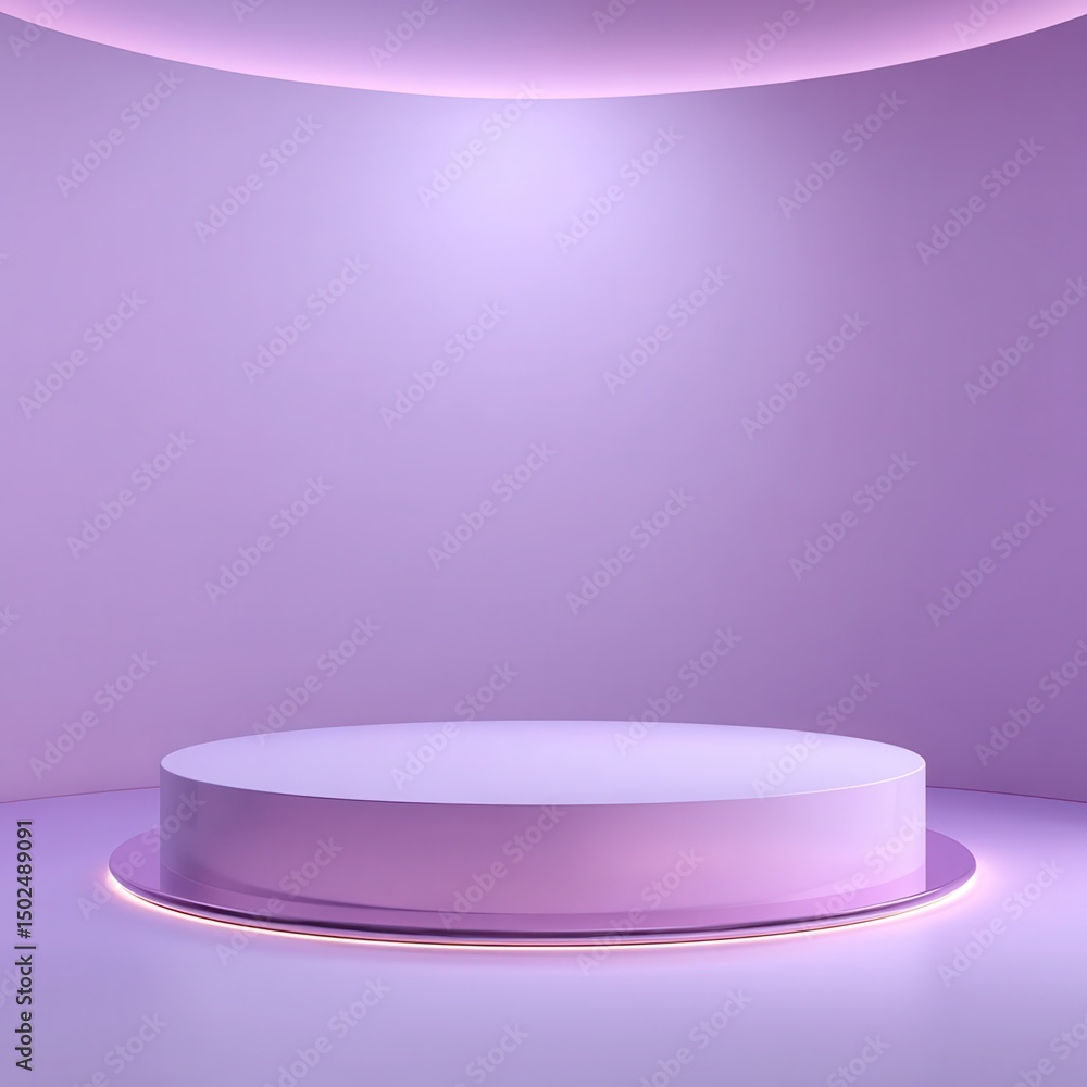 Aufkleber 3d render. abstract modern minimal pastel violet background illuminated with bright light. showcase 