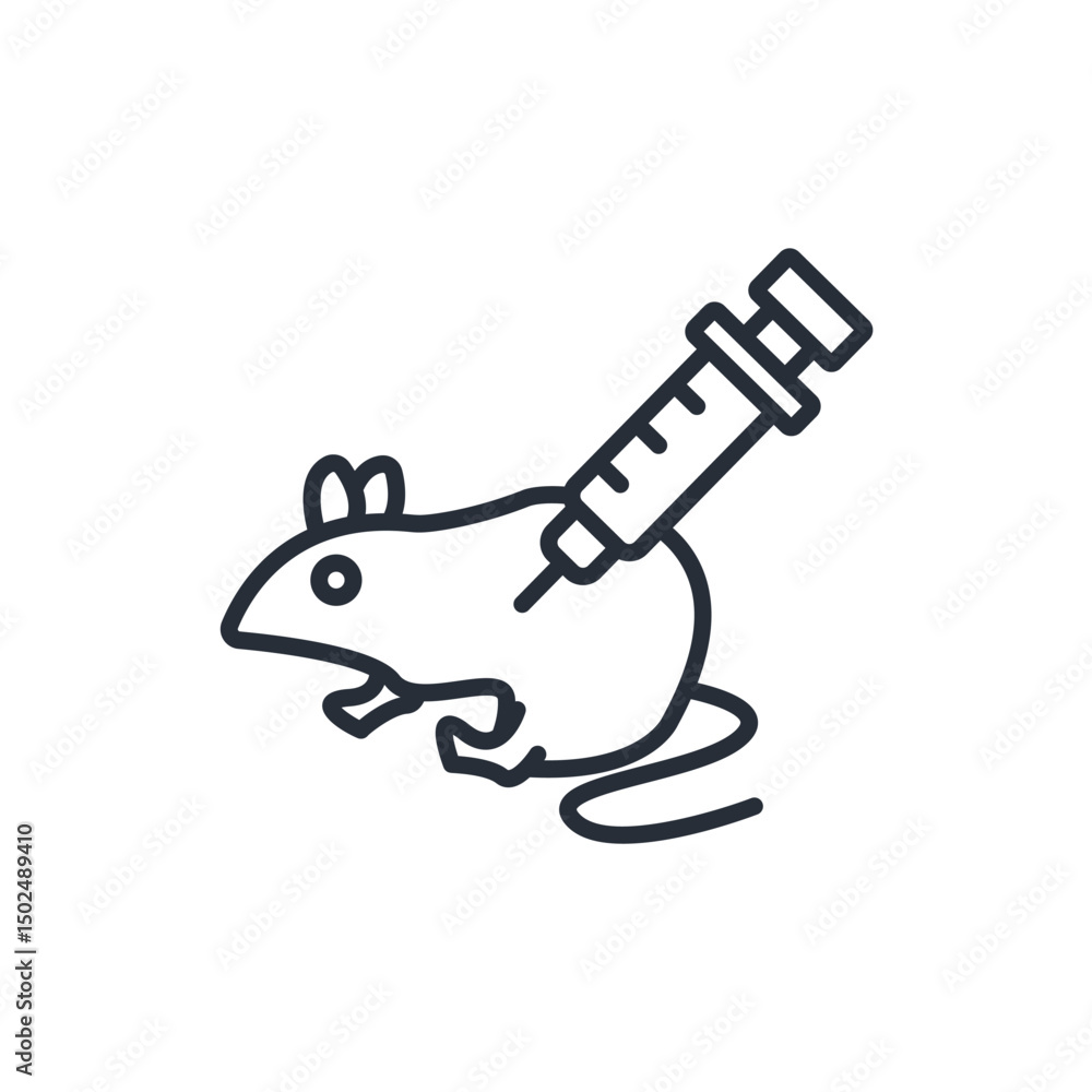 Poster lab rat icon. vector.editable stroke.linear style sign for use web design,logo.symbol illustration.