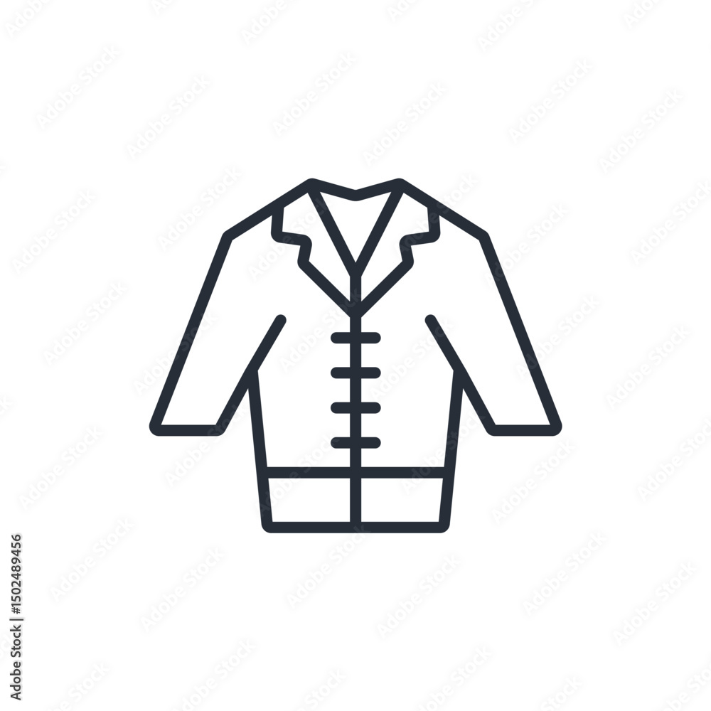 Poster lab coat icon. vector.editable stroke.linear style sign for use web design,logo.symbol illustration.