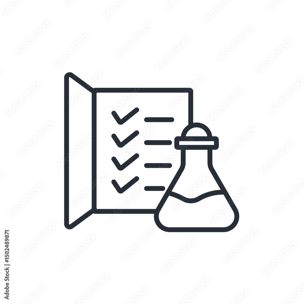 Poster lab results icon. vector.editable stroke.linear style sign for use web design,logo.symbol illustrati