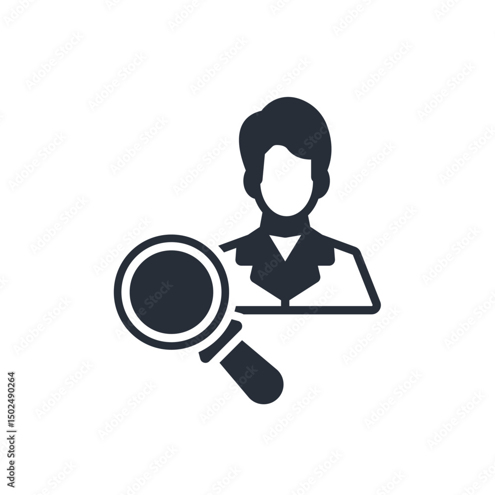 Poster researcher lab icon. vector.editable stroke.linear style sign for use web design,logo.symbol illustr