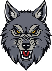 wolf vector illustration on white background.