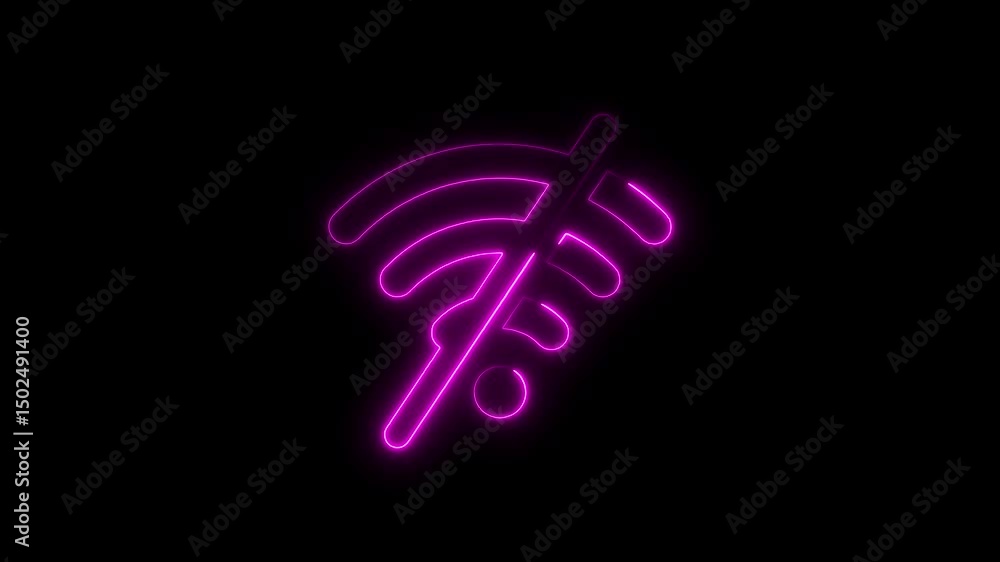 Poster neon wifi signal turned off animation loop