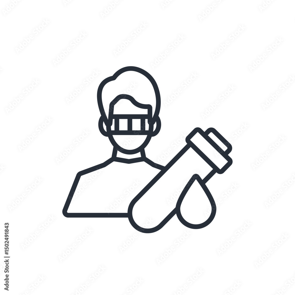 Poster lab technician icon. vector.editable stroke.linear style sign for use web design,logo.symbol illustr