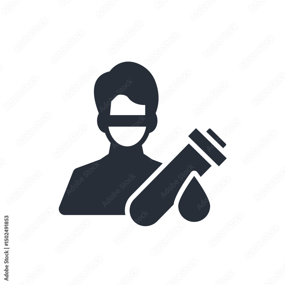 Poster lab technician icon. vector.editable stroke.linear style sign for use web design,logo.symbol illustr