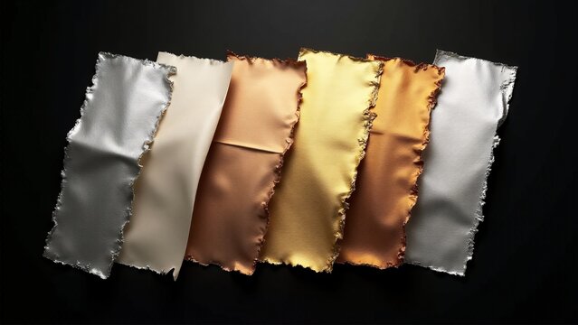 Sheets Of Metallic Color On Black