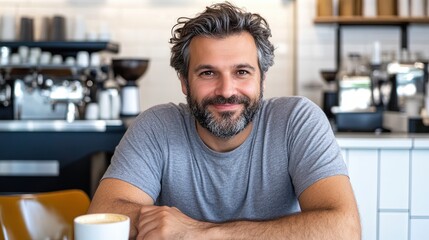 man drinking coffee
