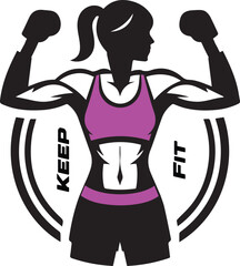 Woman Gymnast fitness exercise vector art illustration