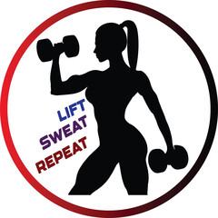 Woman Gymnast fitness exercise vector art illustration