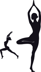 Woman Gymnast fitness exercise vector art illustration