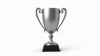 Silver Trophy Isolated On White Background