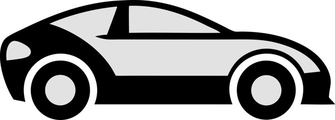  car logotype icon – flat vector design of a front view automobile.