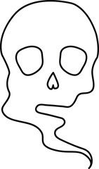 Minimalist Skull with Smoke Trail Vector Illustration