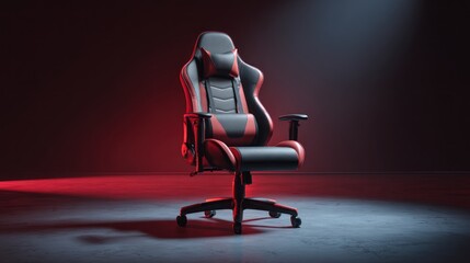 Modern ergonomic gaming chair in red and black