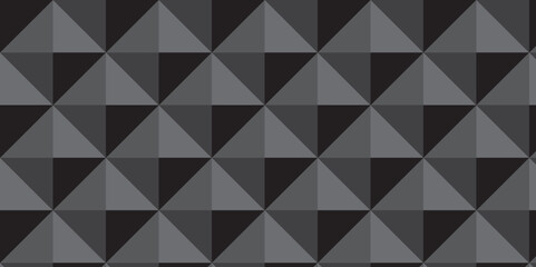 Fototapeta premium Seamless black geometric cube creative concept triangle overlapping overlap square technology texture. geometric digital cubes fabric and wallpaper grid block texture background.