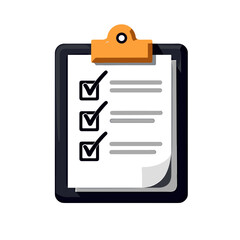 Checklist on Clipboard with Check Marks Vector Illustration for Task Management and Organization