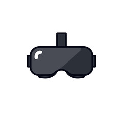 Fototapeta premium Virtual Reality Headset Icon Illustration for Gaming and Technology Applications, Flat Design Style