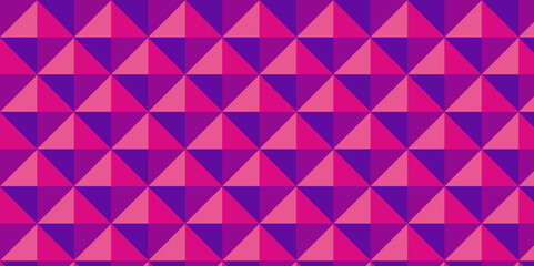Fototapeta premium Seamless pink and purple geometric cube creative concept triangle overlapping overlap square technology texture. geometric digital cubes fabric and wallpaper grid block texture background. 