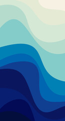 Vertical gradient blue abstract background with 
smooth curves & sea waves pattern modern template 
vector for social media, ads, website banner, 
corporate, business, festive, party