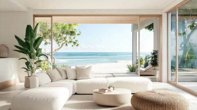 Serene beachside villa interior showcasing luxury living and peaceful ocean views