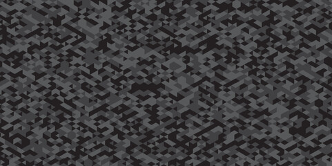 Fototapeta premium Abstract geometric black and gray background seamless mosaic and low polygon triangle texture wallpaper. Triangle shape retro wall grid pattern geometric ornament tile vector square element.