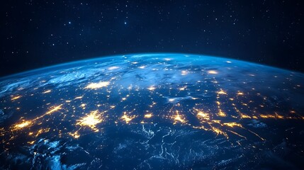 Obraz premium interconnected factories sharing data via satellite uplinks