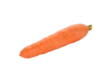 Fresh sweet carrots on a white background, close-up.