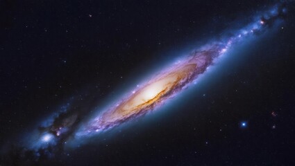 Fototapeta premium Stunning Spiral Galaxy in Deep Space with Bright Nebulae and Stars