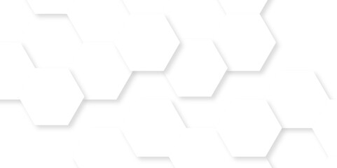 Seamless creative geometric Pattern of white hexagon white abstract hexagon wallpaper or background. 3D Futuristic abstract honeycomb mosaic white background. white hexagon geometric texture.