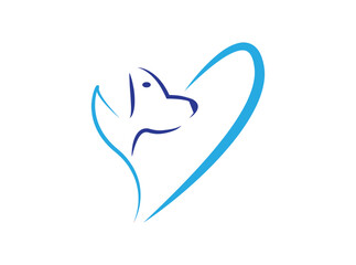 Obraz premium Dog Face in Heart Shape Logo SVG – Cute, Scalable Icon Design for Pet Lovers, Veterinary Clinics, Animal Charities, and Branding