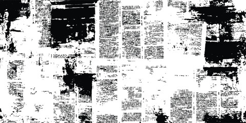 Vector old white newspaper paper grunge vintage background. Newspaper paper grunge vintage old aged texture background. Newspaper with old grunge vintage unreadable paper texture background.	
