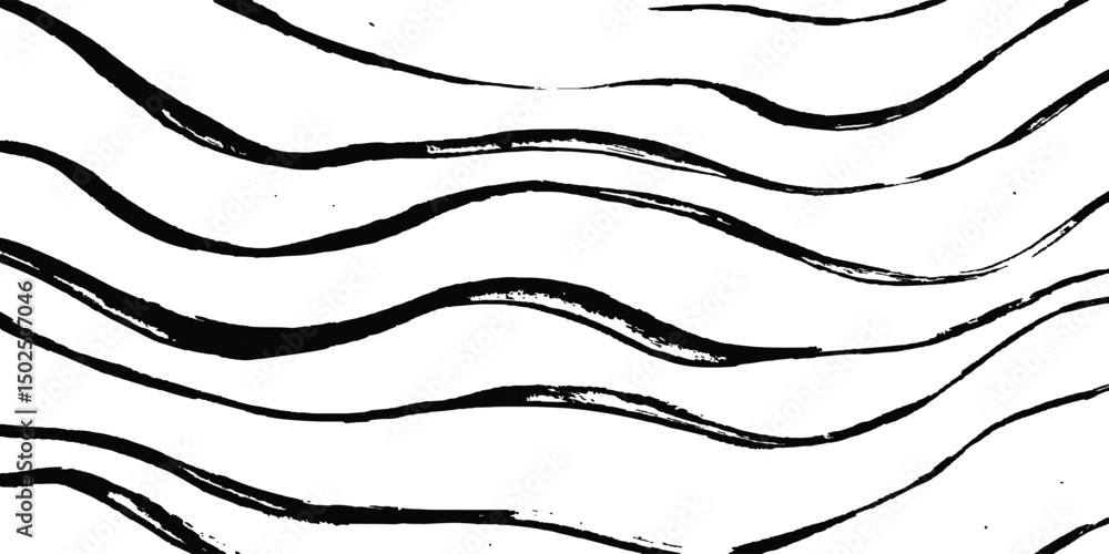 Aufkleber abstract black wave flowing on white background. abstract black wave design isolated on white backgr